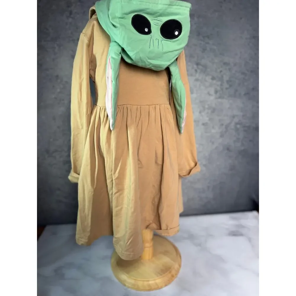 Only Little Once Star Wars and Baby Yoda Inspired Hooded Dress - Size 6
